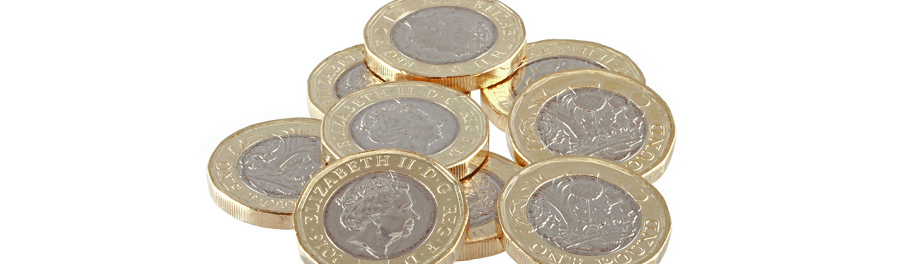 Pound coins - illustrating virtual address charges